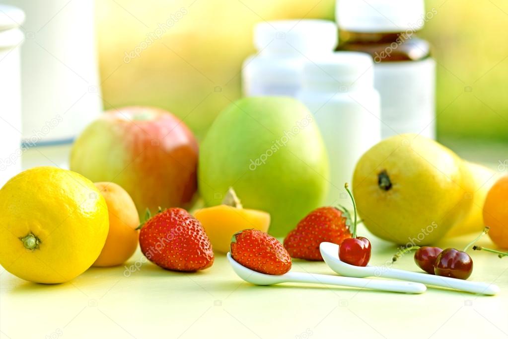 Natural vitamins - fresh organic fruits