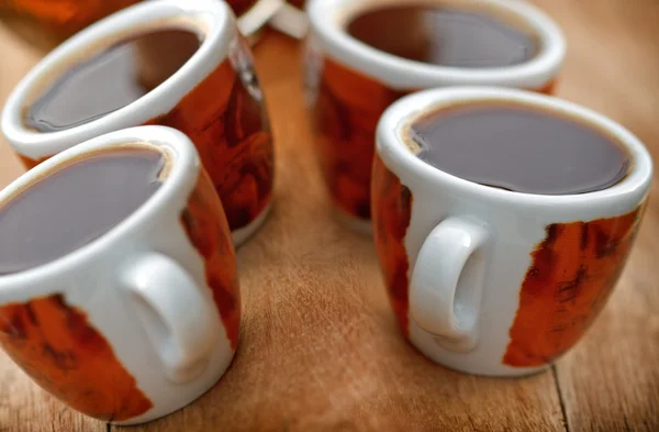 Cups with fresh coffee — Stock Photo, Image