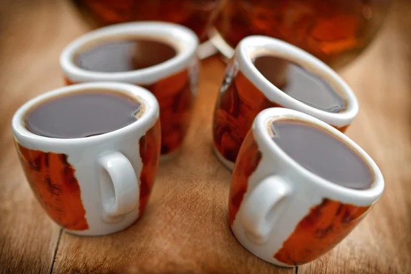 Cups with fresh coffee — Stock Photo, Image