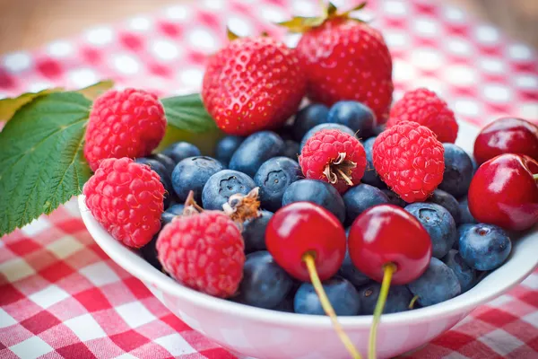 Fruits frais aux baies biologiques - antioxydants puissants — Photo