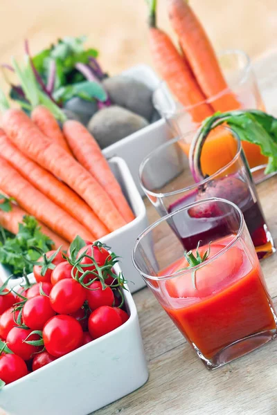 Tomatjuice Hälsosam Naturlig Juice Gjord Med Ekologiska Grönsaker — Stockfoto