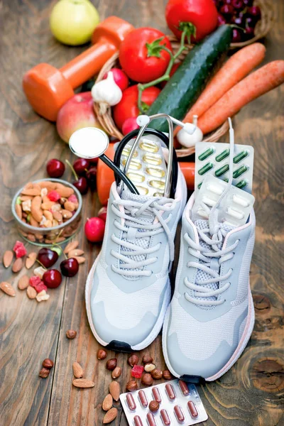 Zdrowy Styl Życia Zdrowa Dieta Aktywność Sportowa Twoim Życiu — Zdjęcie stockowe