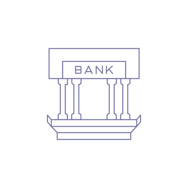 Yaratıcı modern banka ana hatları simge vektörü