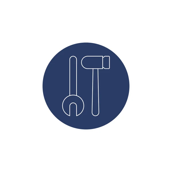 Clé Molette Outil Réparation Hammer — Image vectorielle
