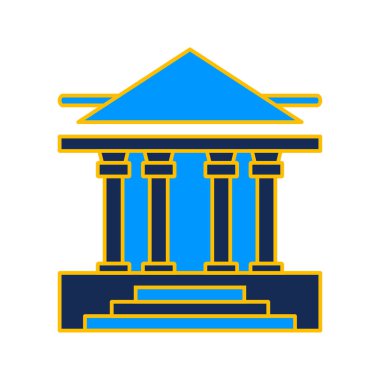 Modern banka binası simgesi vektörü