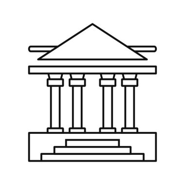 Modern banka binası simgesi vektörü