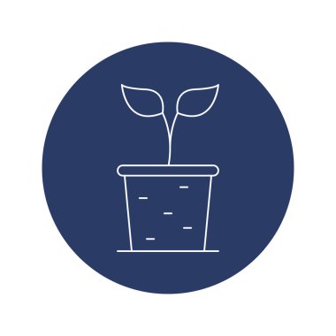 Saksı simgesinde doğal ağaç bitkisi