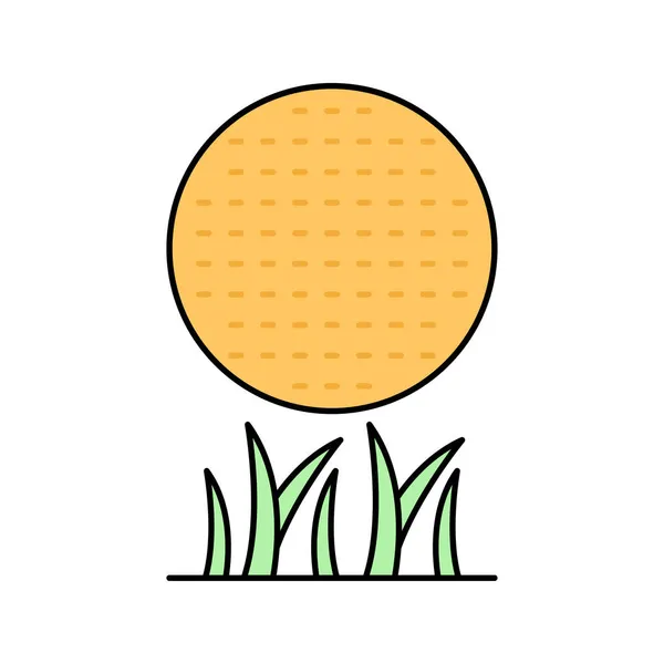 Golf Ball Tee Grass Icon — Stock Vector