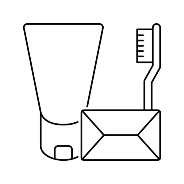 Natuurlijke Borstel Tandpasta Icoon — Stockvector