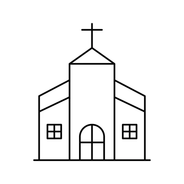 Adoración Iglesia Cristiana Icono — Vector de stock