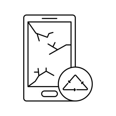 Çöp ve Geri Dönüşüm Mobil Simgesi Vektörü