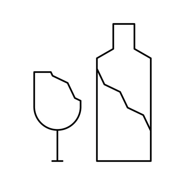 Glasscherben Und Flaschensymbol — Stockvektor