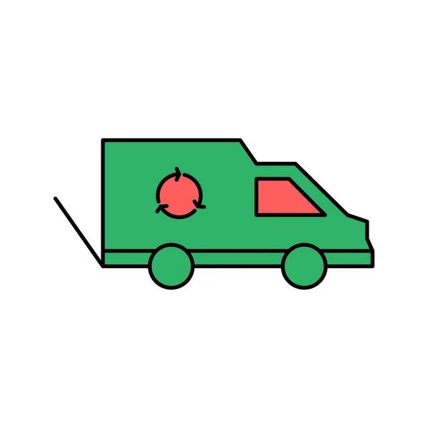 Garbage Delivery Car Icon Vector — Stock Vector