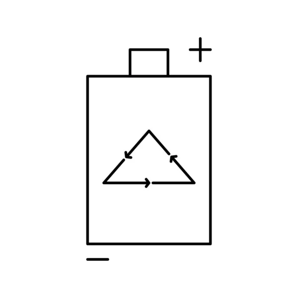Sopor Batteri Återvinning Ikon Vektor — Stock vektor