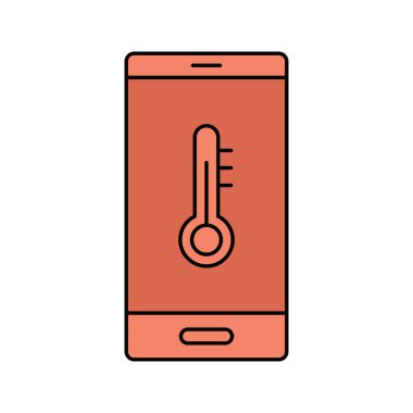 Akıllı telefon hava sıcaklığı ikon vektörü