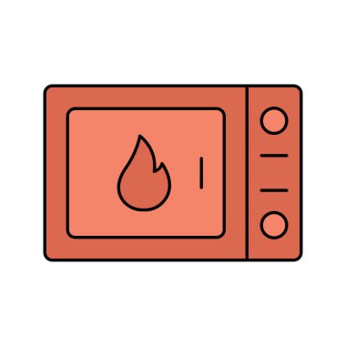 mikrodalga fırın ısıtma ölçüm ikonu vektörü