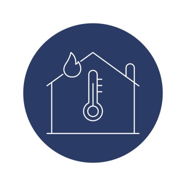 Ev sıcaklığı ölçüm simgesi vektörü