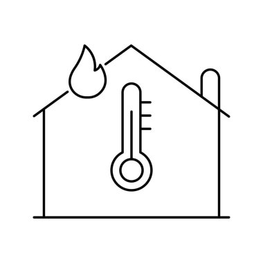 Ev sıcaklığı ölçüm simgesi vektörü