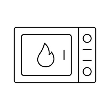 mikrodalga fırın ısıtma ölçüm ikonu vektörü