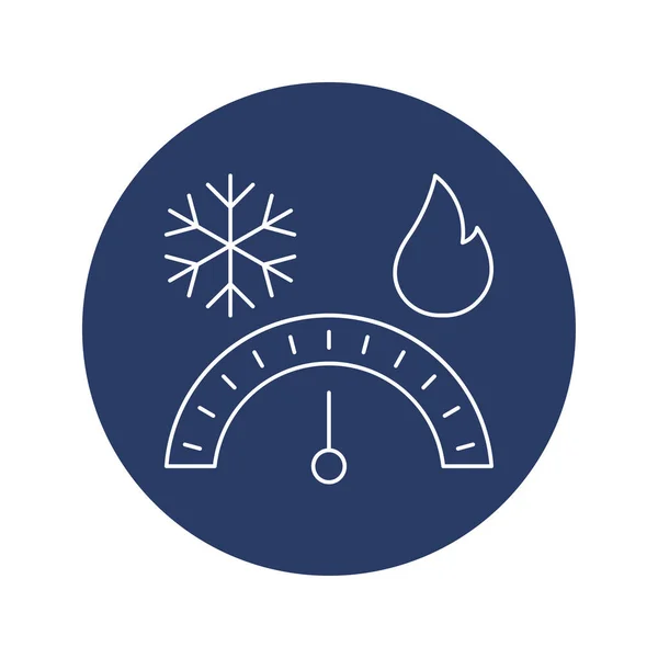 Vecteur Icône Compteur Refroidissement Chauffage — Image vectorielle