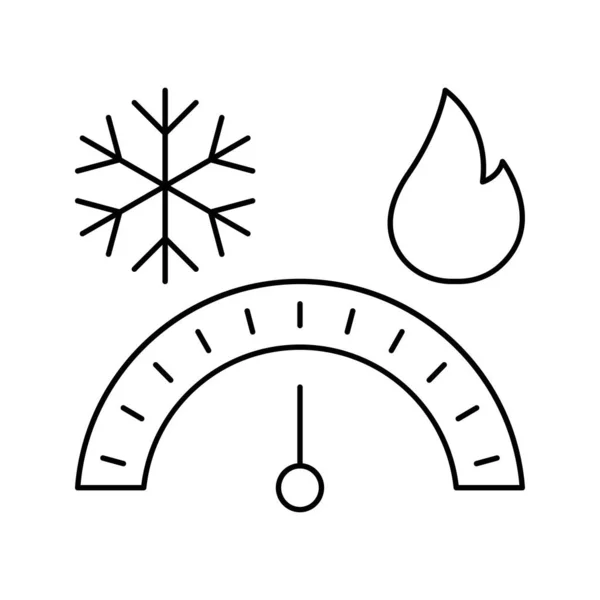 Ikona Měřiče Chlazení Vytápění — Stockový vektor