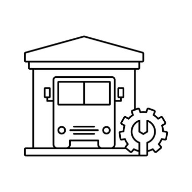 Otomobil tamir garajı ikon vektörü