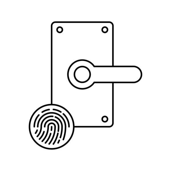 Ikona Blokady Drzwi Biometrycznych Odcisków Palców — Wektor stockowy