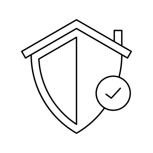 Huis Veiligheid Schild Pictogram — Stockvector