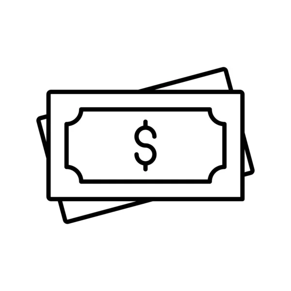 Efectivo Dólar Nota Icono — Vector de stock
