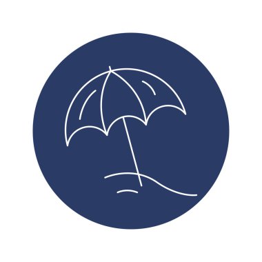 Güverte sandalyesi şemsiyesi yaz plaj ikonu