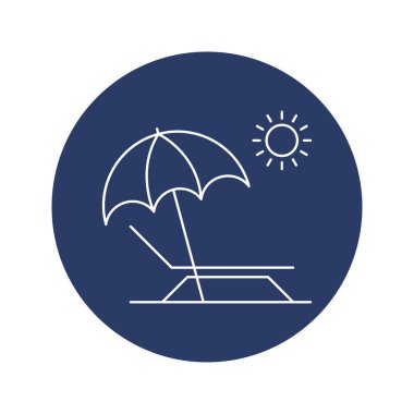 Güverte sandalyesi şemsiyesi yaz plaj ikonu