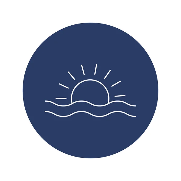 Summer Sunset Sunrise Icon Vector — Stock Vector
