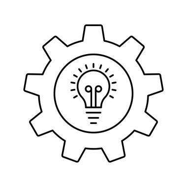 yaratıcı teknoloji fikir ampul dişli simgesi