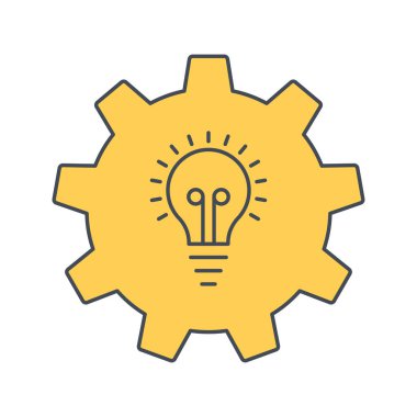 yaratıcı teknoloji fikir ampul dişli simgesi