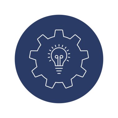yaratıcı teknoloji fikir ampul dişli simgesi