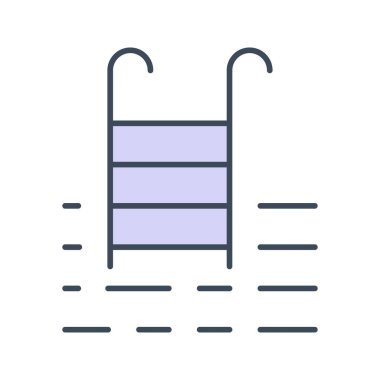 yüzme havuzu merdiveni ikon vektörü