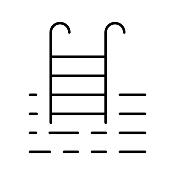 Schwimmbadtreppe Symbol Vektor — Stockvektor