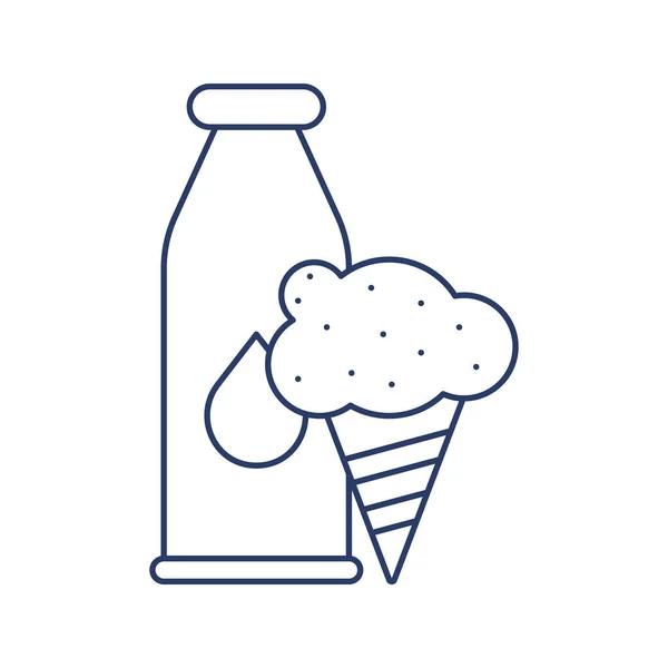 Milch Und Lebensmittel Ikone — Stockvektor