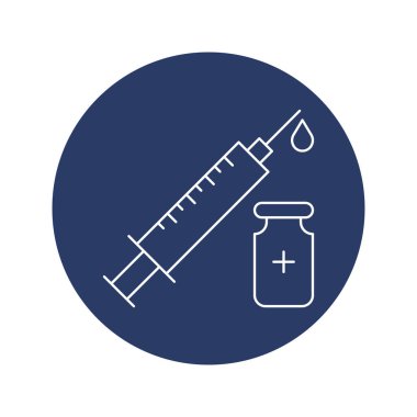 hastalık ilacı ve enjeksiyon simgesi