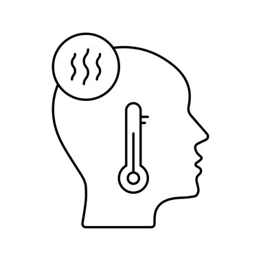 Soğuk hastalık ateşi ve baş ağrısı ikonu
