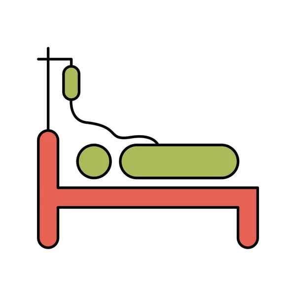 Patiënt Bed Icoon — Stockvector