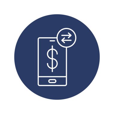 Çevrimiçi cep telefonu para takas simgesi