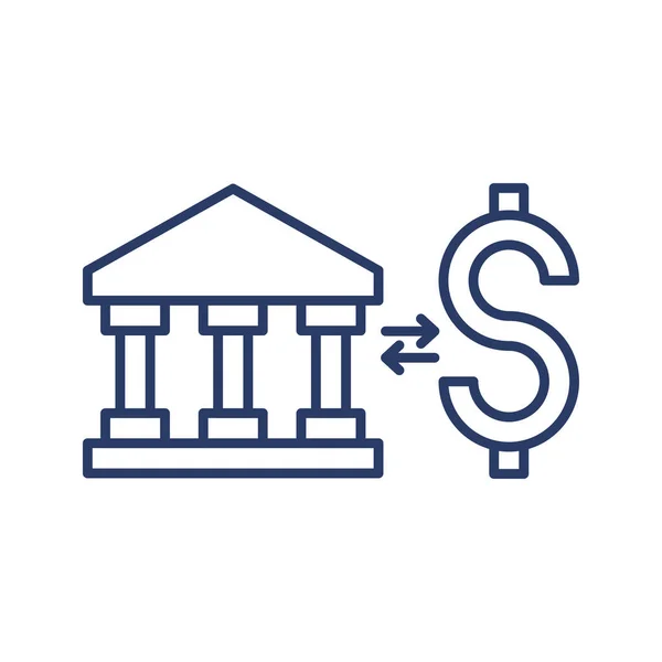 Financial Institution Money Lending Borrowing Icon — Stockvector