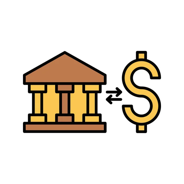 Financial Institution Money Lending Borrowing Icon — стоковый вектор