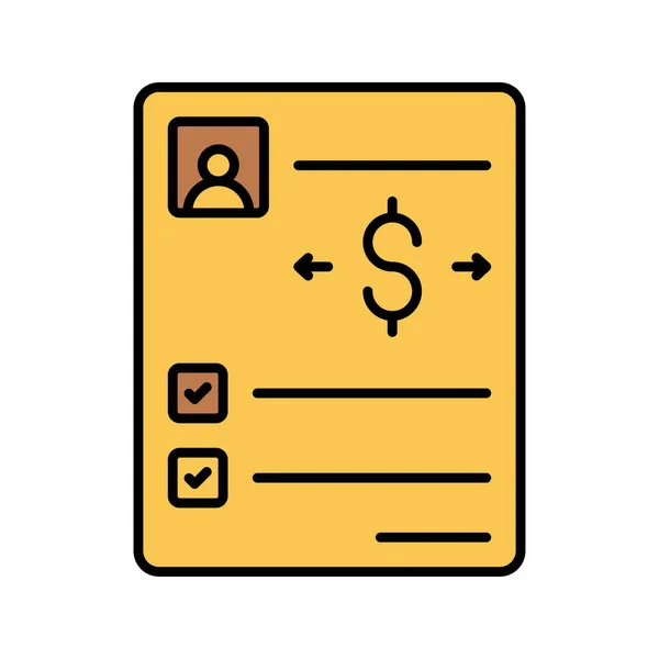 Money Payment Proof Sheet Man Icon — Stock Vector