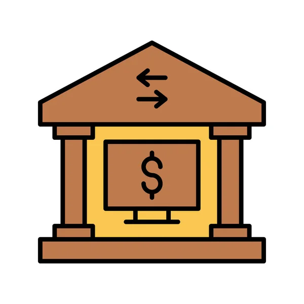 Financial Institution Money Lending Borrowing Icon — стоковый вектор