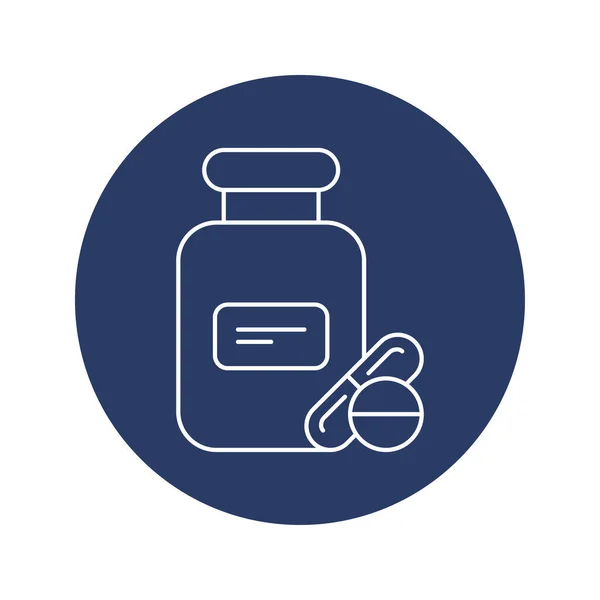 Health Medicine Tablet Bottle Icon — Stockvector