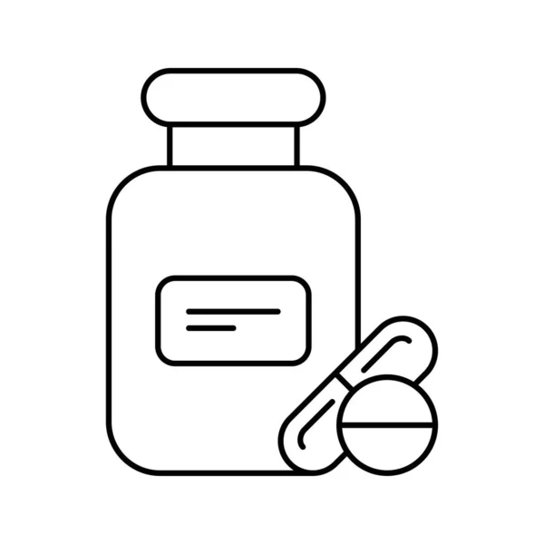 Health Medicine Tablet Bottle Icon — Stockvector