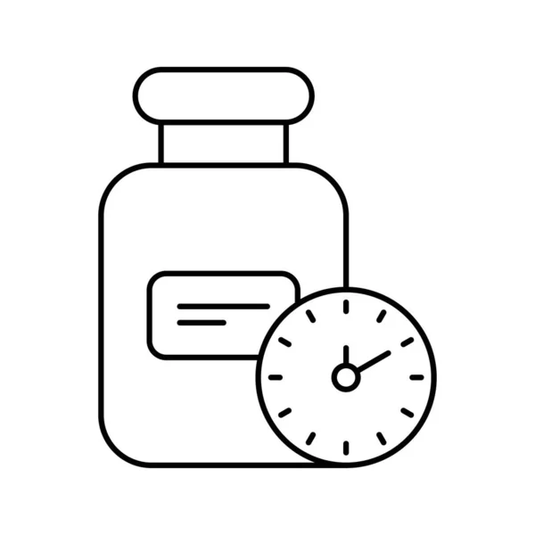 Health Medicine Bottle Time Icon — Stockvector