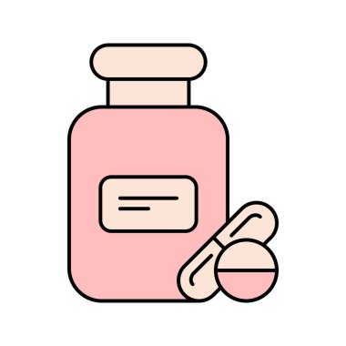 Sağlık ilacı tableti ve şişe simgesi